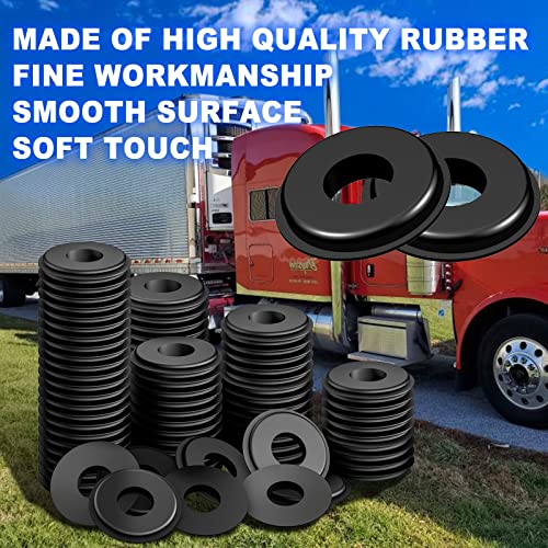 Kootans 100Pcs Glad Hand Seals, Truck Glad Hand Seal Round Elastic Grommets Rubber Gladhand Seal Washer For Semi Trailer Truck Or Tractor Braking Air Hose Parts Number 10028 #TOP2