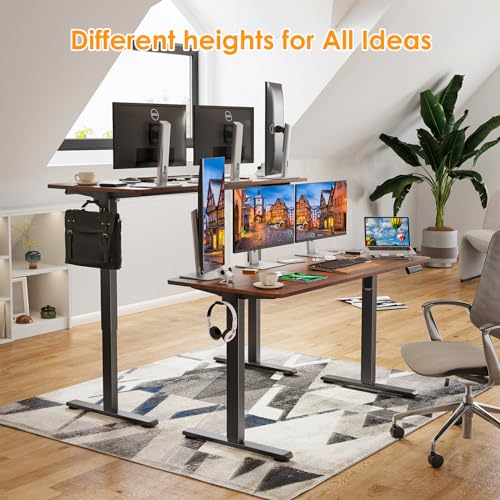 Image of Sunon Electric Standing Desk Adjustable Height Sit Stand Home Office Desk with Splice Board