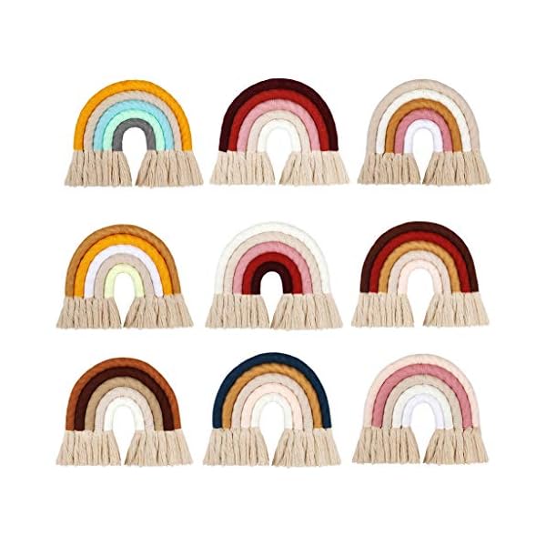 Yunso Hand Woven Regenbogen Wandbehang Für Kinderzimmer, Hauptwanddekor (Farbe B) – Bild 9