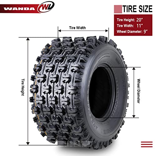 2 Wanda Performance Sport Atv Tires 20X11-9 P357 4Pr - Gncc Racing -0.71" Lugs- 10085 #TOP4