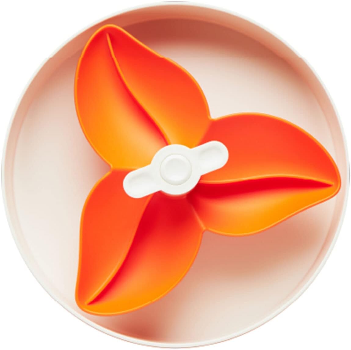 PetDreamHouse Spin Interactive Slow Feeder Bowl for Dogs – Bougainvillea Orange – Skill Level: Easy – Fun and Healthy Feeding with Movable, Adjustable Center Puzzle Piece for All Dogs and Food Types