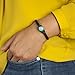 Genuine Italian Leather Bracelet in Multiple Color Combinations | Stone Closure | Handcrafted in Italy (Ginger) … (Black Leather with Turquoise Stone, 7.5)