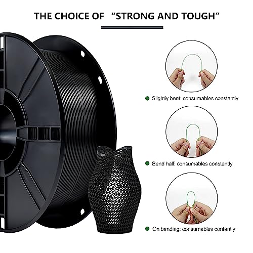 Image of iBOSS PLA Plus (PLA+) 3D Printer Filament 1.75mm,1kg Spool (2.2lbs) Toughness Enhanced 3D Printing Filament,Dimensional Accuracy + /- 0.02mm,1.75mm PLA Plus Filament,Fit Most FDM Printer(Black)