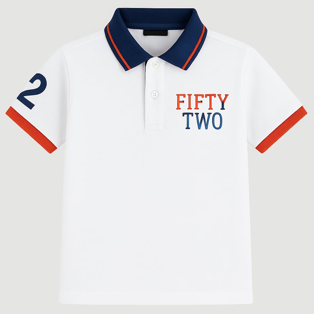 Polo de verano niño 3-9 años Mayoral - Camiseta manga corta con cuello en contraste y detalles bordados - Algodón ligero casual