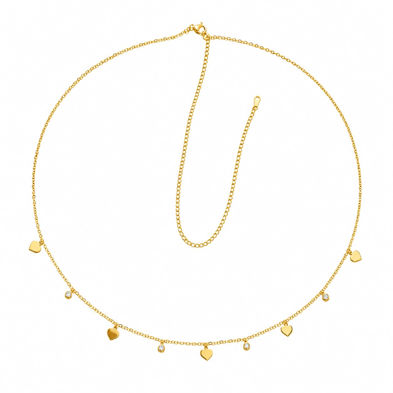 Women's Gold-Tone Heart Charm Waist Chain | Crystal Belly Chain Fashion Jewelry | Adjustable Waist Jewelry-image-46