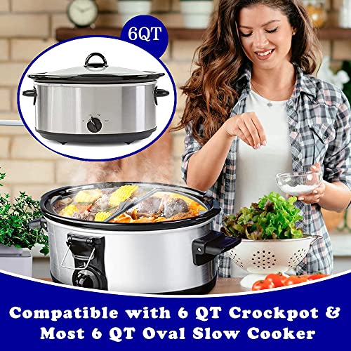 2-In-1 Silicone Slow Cooker Liners Fit For 6-7 Qt Crockpot, Silicone Slow Cooker Divider Liner, Reusable/Bpa Free/Leakproof/Slow Cooker Accessories Cooking Liner For 6-7 Quart Pot #TOP1