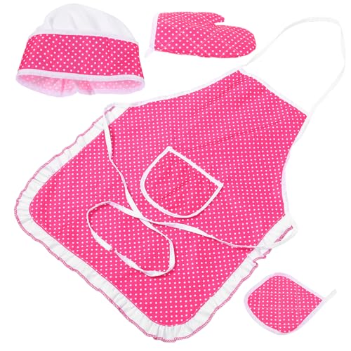 VALICLUD Cooking Apron for Boys and Girls Toddler Chef Hat Apron Set Fun Role-playing for Boys Girls