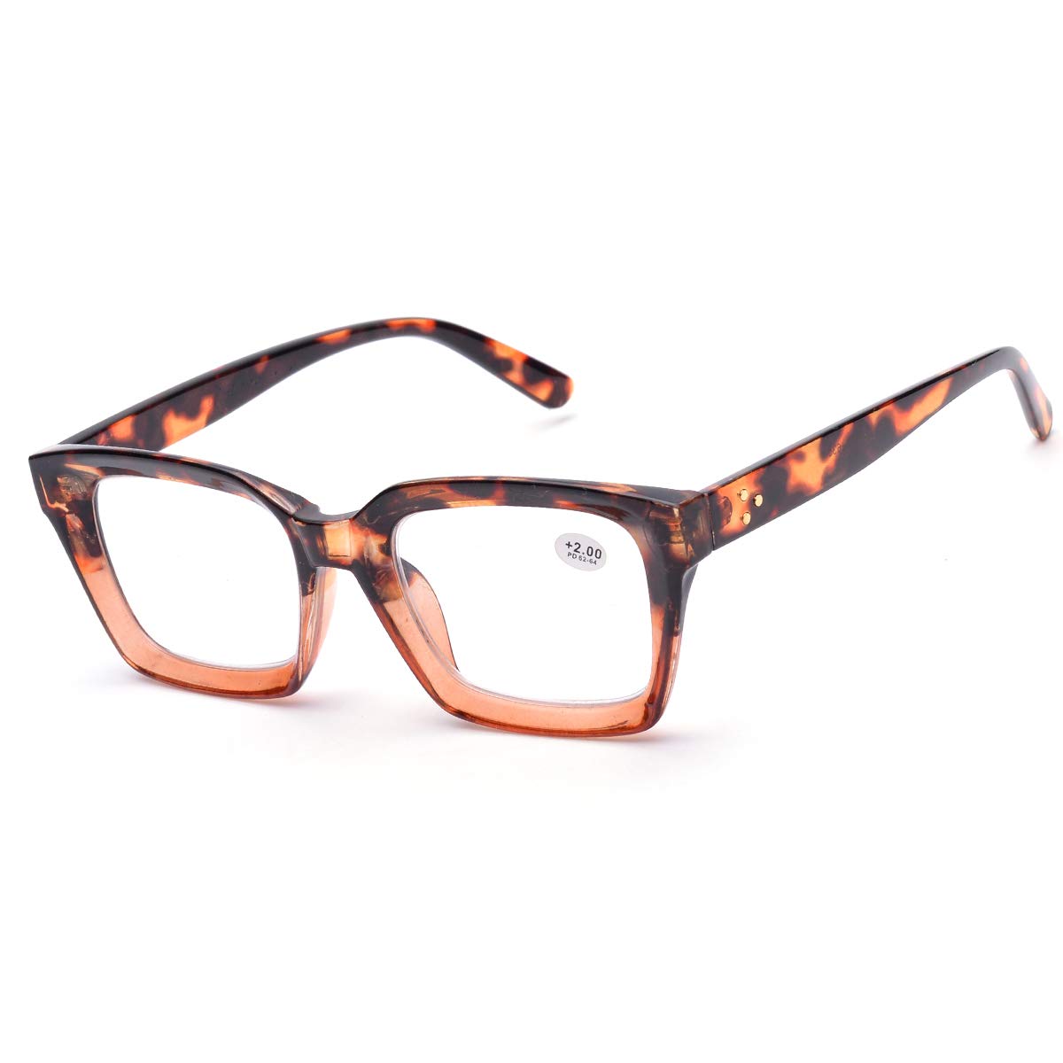 ZUVGEES Retro Oversized Blue Light Blocking Reading Glasses Big Eyeglass Frames Large lens Computer Readers (Leopard, 1.50) - Image 3