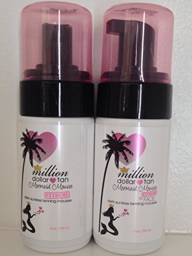 Million Dollar Tan Mermaid Mousse Extreme Travel Face 4oz & Body 4oz Combo Kit