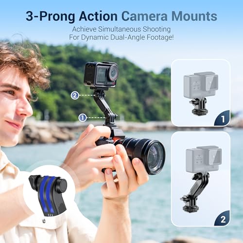 Image of JJC Camera Phone Holder Phone Tripod Mount Adapter for iPhone Smartphone | Cold Shoe Mount for DSLR DJI Osmo Action Osmo 360, Insta360 Ace Pro, GoPro Hero Camera Photography Accessories