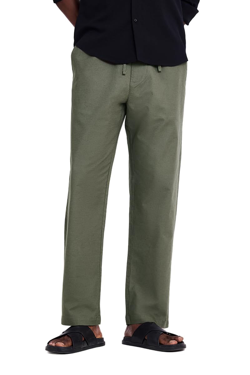 snitch Men Joggers Athleisure | Relaxed Fit Tapered Leg Flat Front Textured Design | Premium Cotton & Linen Blend Breathable Fabric for Casual Outings & Summer Wear-picture-20