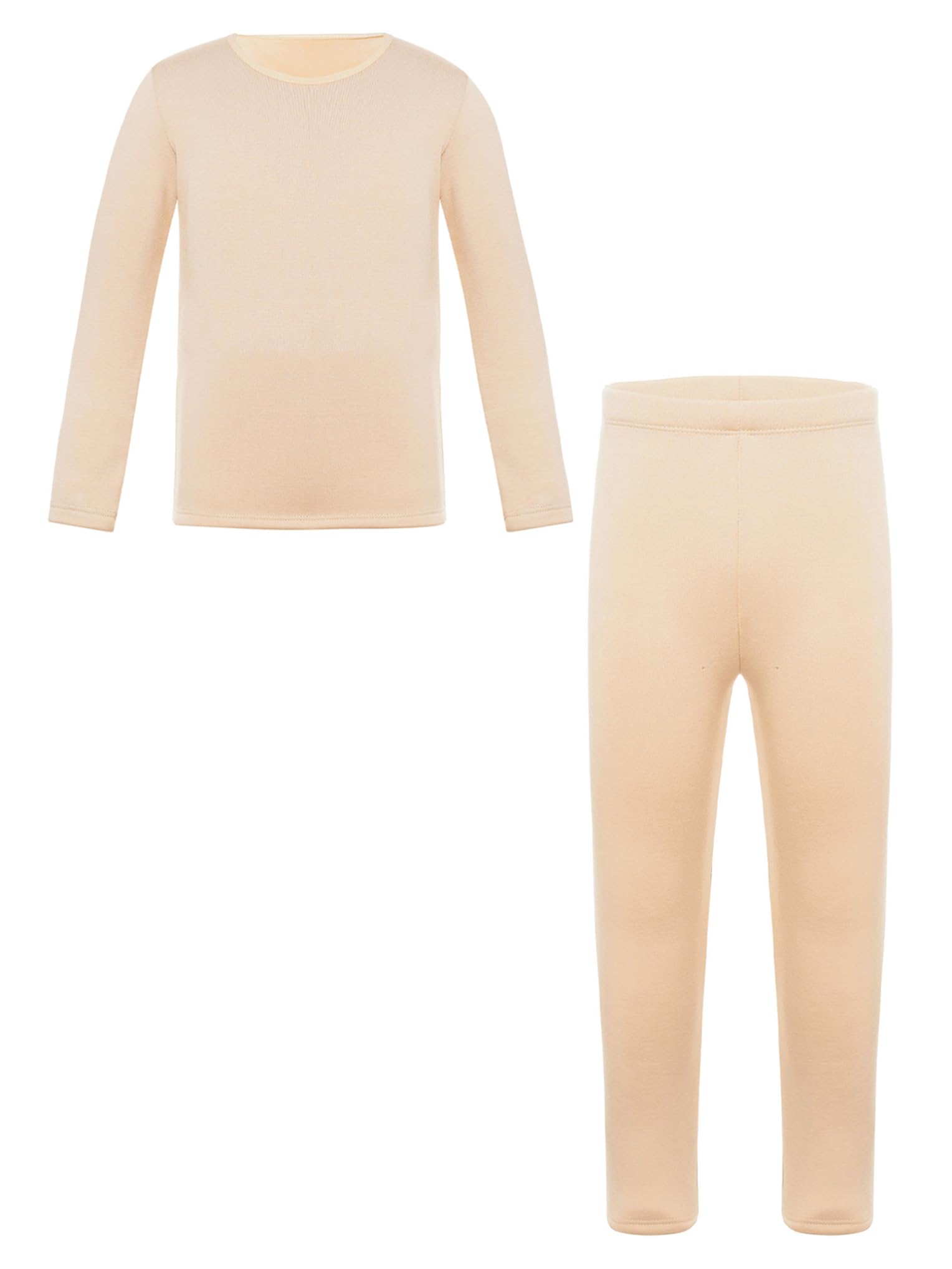 Conjunto de ropa interior térmica para niña con cuello redondo y leggings de ropa interior para gimnasia, baile y ballet