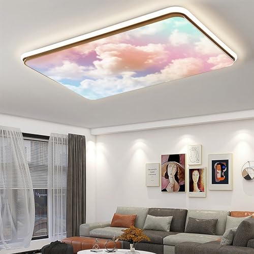Image of Fluorescent Light Cover for Classroom - 2 Pcs Colorful Clouds Fluorescent Light Covers, Ceiling Light Covers Shade Panel Coverings for Office Classroom Home Drop Ceiling, 4 x 2 Feet