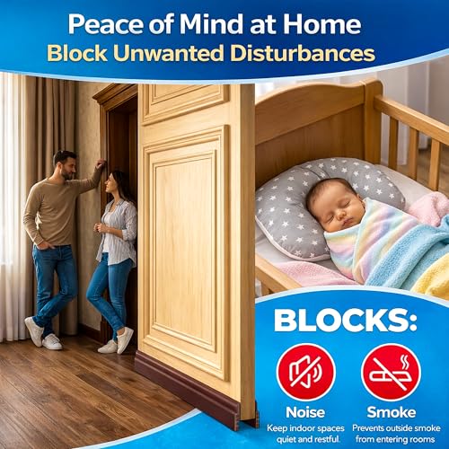 Image of SWAPKART Silicone Door Bottom Under Gap Filler Rubber Door Sealing Strip for Cockroach & Insect Protection, Rat Protector, Air & Dust Sealing Brown, 39 Inch (Pack of 1)
