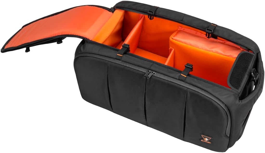 SLINGER V2 BigBag Pro XL Rolling Video Camera Case with Wheels – Padded Camcorder Bag up to 22”, Water-Resistant Hard Shell, Adjustable Dividers, Retractable Handle