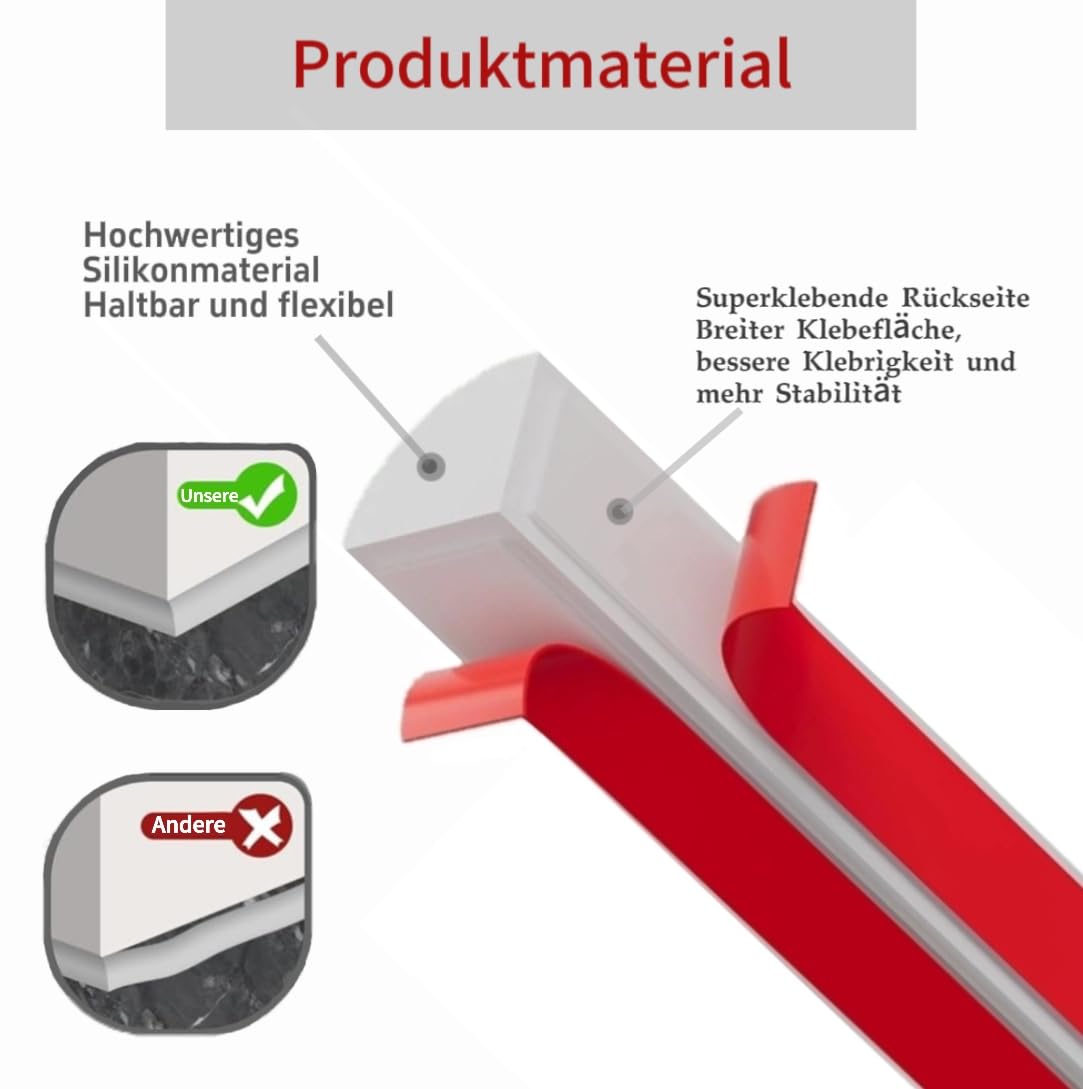 Flexible Viertelkreisform, Flexible Dekorformteile, Selbstklebende Wandformteile, doppelseitig Selbstklebende Flexible Formteile (Grau, 300cm)