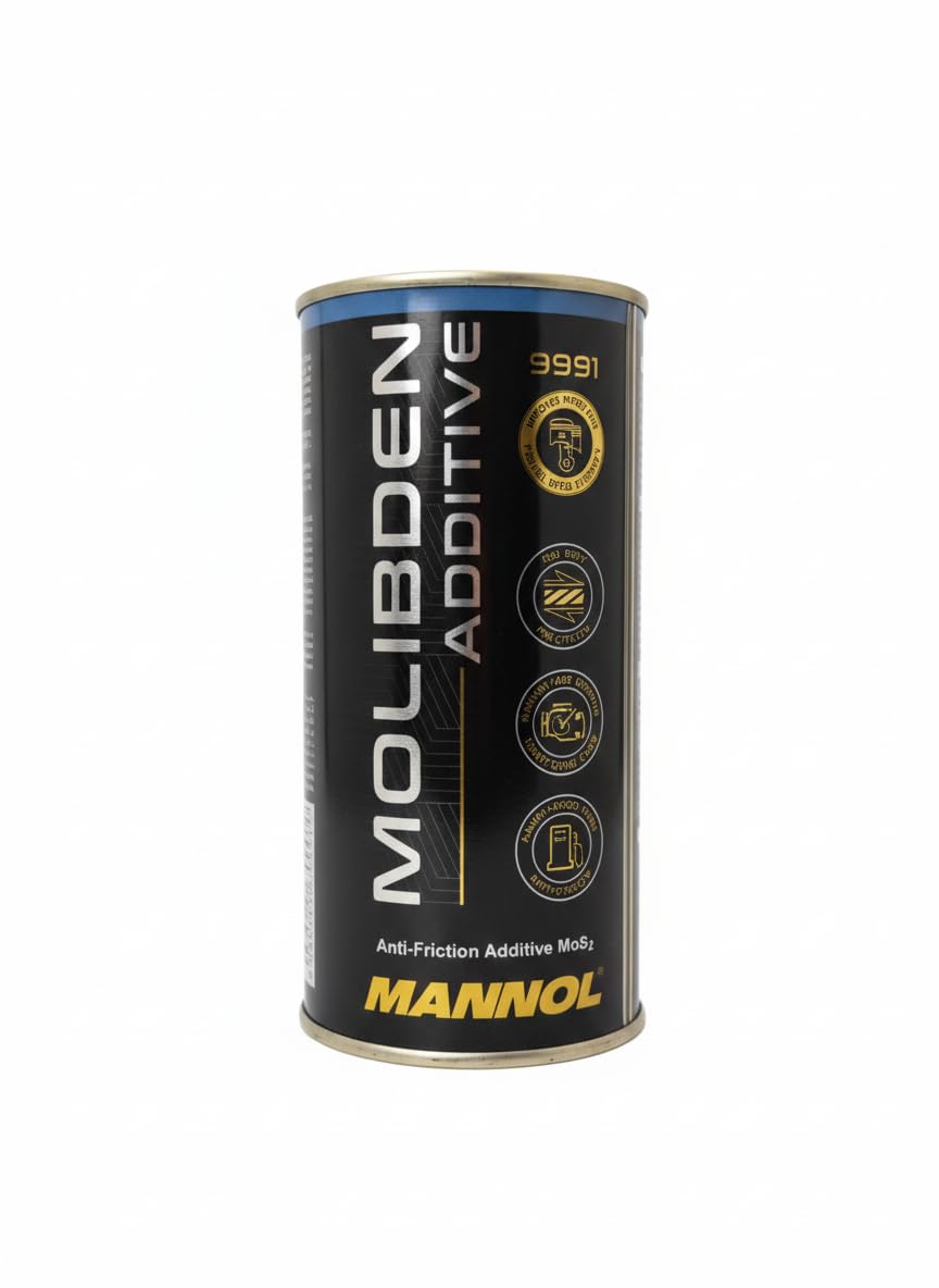 MANNOL 9991 MOLIBDEN ADDITIVE for Engine | Transmission Oil | All Four-Stroke Petrol and Diesel Engines | Prevents Jamming | Compatible with All Filters | Reduces Noise (1, 350 ML)