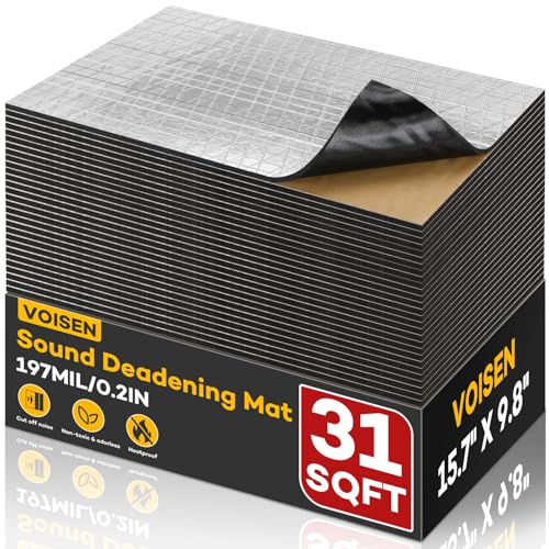 VOISNE Sound Deading Material for Cars,197 mil(5mm) 31 sqft Sound Deadening,Aluminum Foil Foam Automotive Soundproofing Material,Noise Insulation and Vibration Dampening Material 28 Pcs