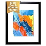 Kiera Grace Langford Wood Picture Frame, 16 by 20 Inch  Matted for 11 by 14 Inch  Photo, Black