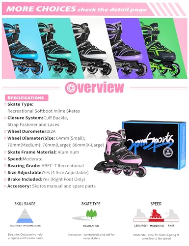 Variante de 2PM SPORTS patines en linea regulables ruedas PU 82A