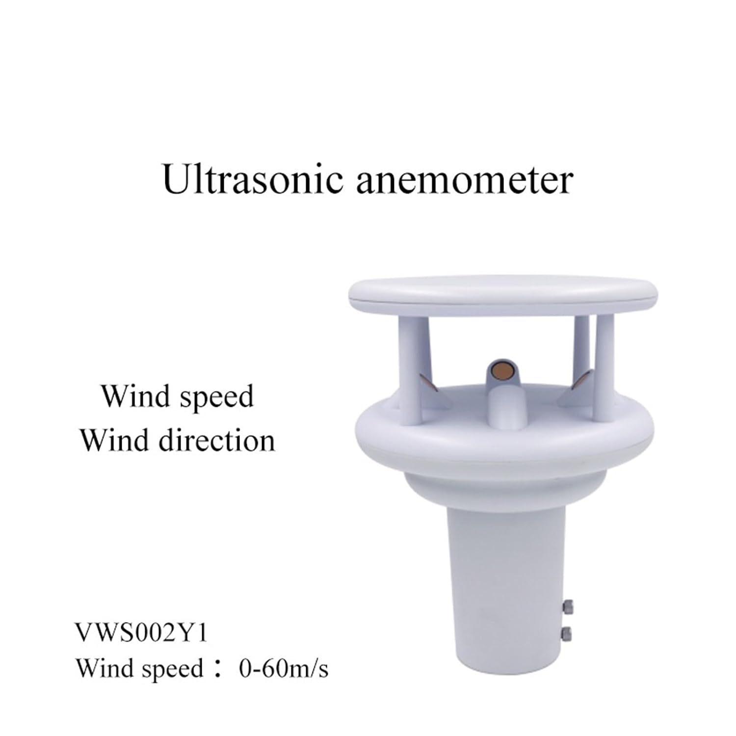 VWS002Y1 0-60m/s Mini Ultrasonic Wind Speed and Direction Sensor Sonic Anemometer Unit Wind Speed Sensor Module Wind Direction(VWS002Y1)