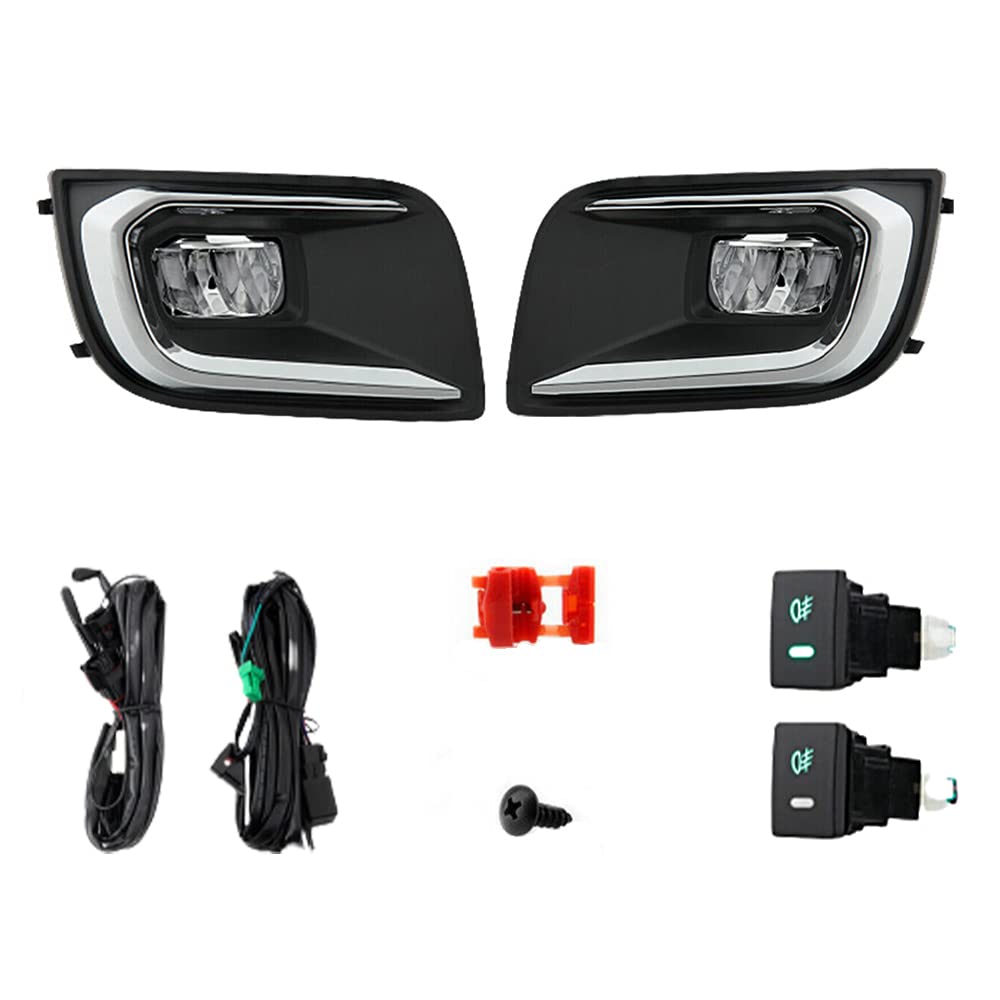 Riloer 2 szt. SMD LED przednie światła przeciwmgielne do samochodu, lewe prawe części zamienne do T0Y0TA S-equoia 2018-2020, wodoodporny zestaw wymienny o wysokiej jasności