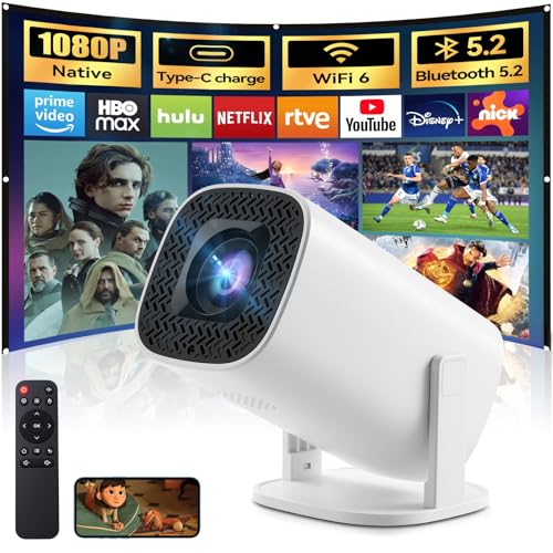 Consejos para Comprar Proyector Steren los 5 más buscados. 41 HUSEYTA Mini Proyector Portátil 4K Auto Keystone, Proyector Inteligente 250 ANSI con WiFi 6 y BT 5.4, Android 11.0 Incorporado, Pantalla 150 Pulgadas Compatible con...