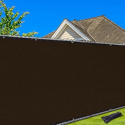 NEXCOVER Privacy Fence – 6' x 50' Heavy Duty Privacy Screen with Bindings & Brass Grommets, Commercial & Residential Fence Screen for Garden Yard Windscreen Wall Backyard. Brown