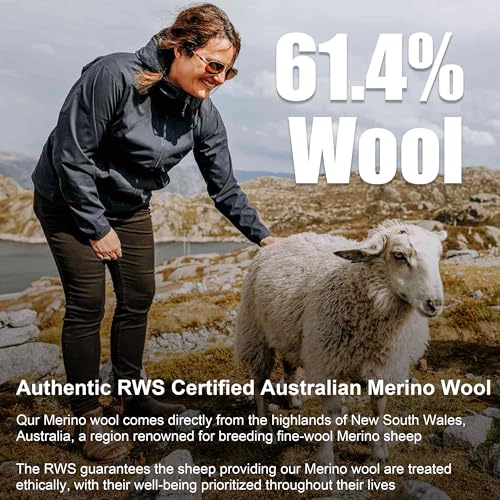 ZEAL WOOD Merino Wool Hiking Crew Socks for Men Women Moisture Wicking Anti-Blister Cushioned Running Socks3