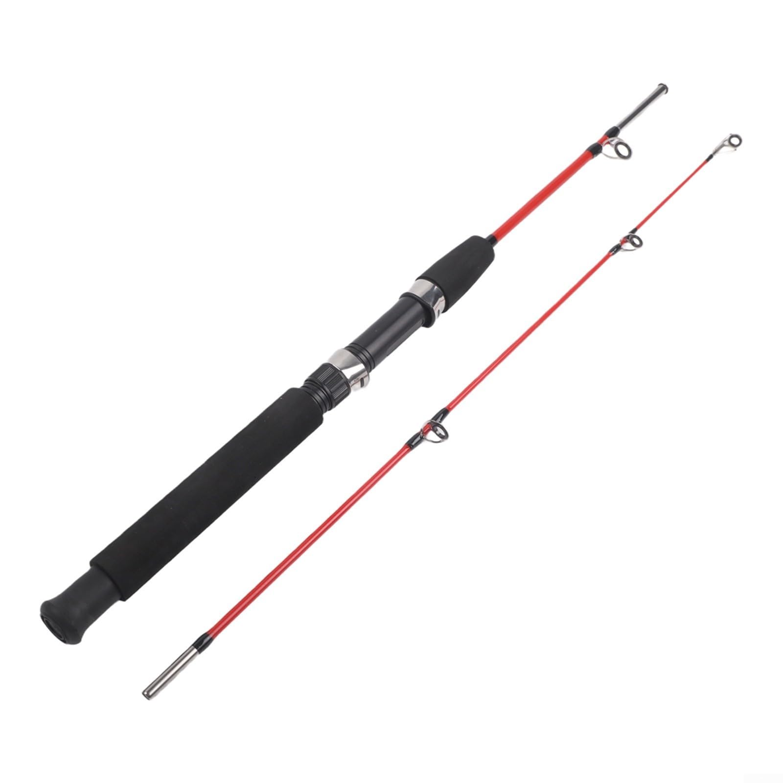 Caña de pescar de 1 m de FRP telescópica, portátil, sensible, diseño suave, ligera, 106,5 g, para pesca al aire libre, rojo y verde