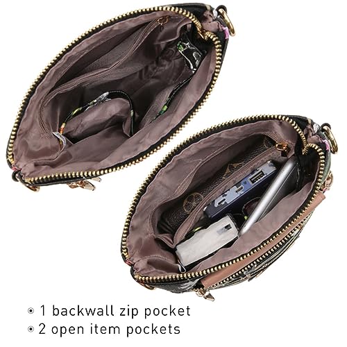 Dasein XL-12-7051S-BKF Women Small Crossbody Bag Lightweight Shoulder Purses Multi Zipper Pockets Phone Purse Handbag  thumb #3