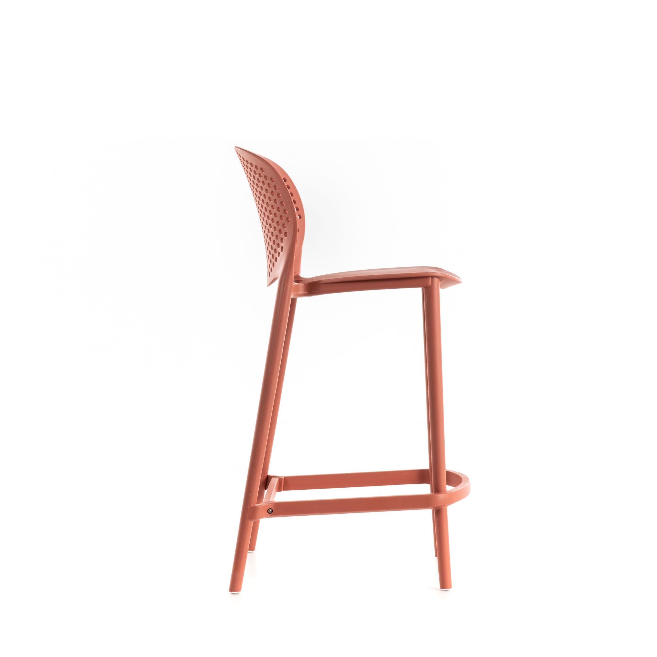 MONDO VIRO Set di sgabelli alti impilabili in PP con poggiapiedi Kolbi cm 46x42 93h (2, Arancione)