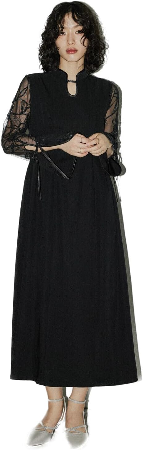 フェザーフラワーコクーンドレス結婚式お呼ばれワンピースオケージョン