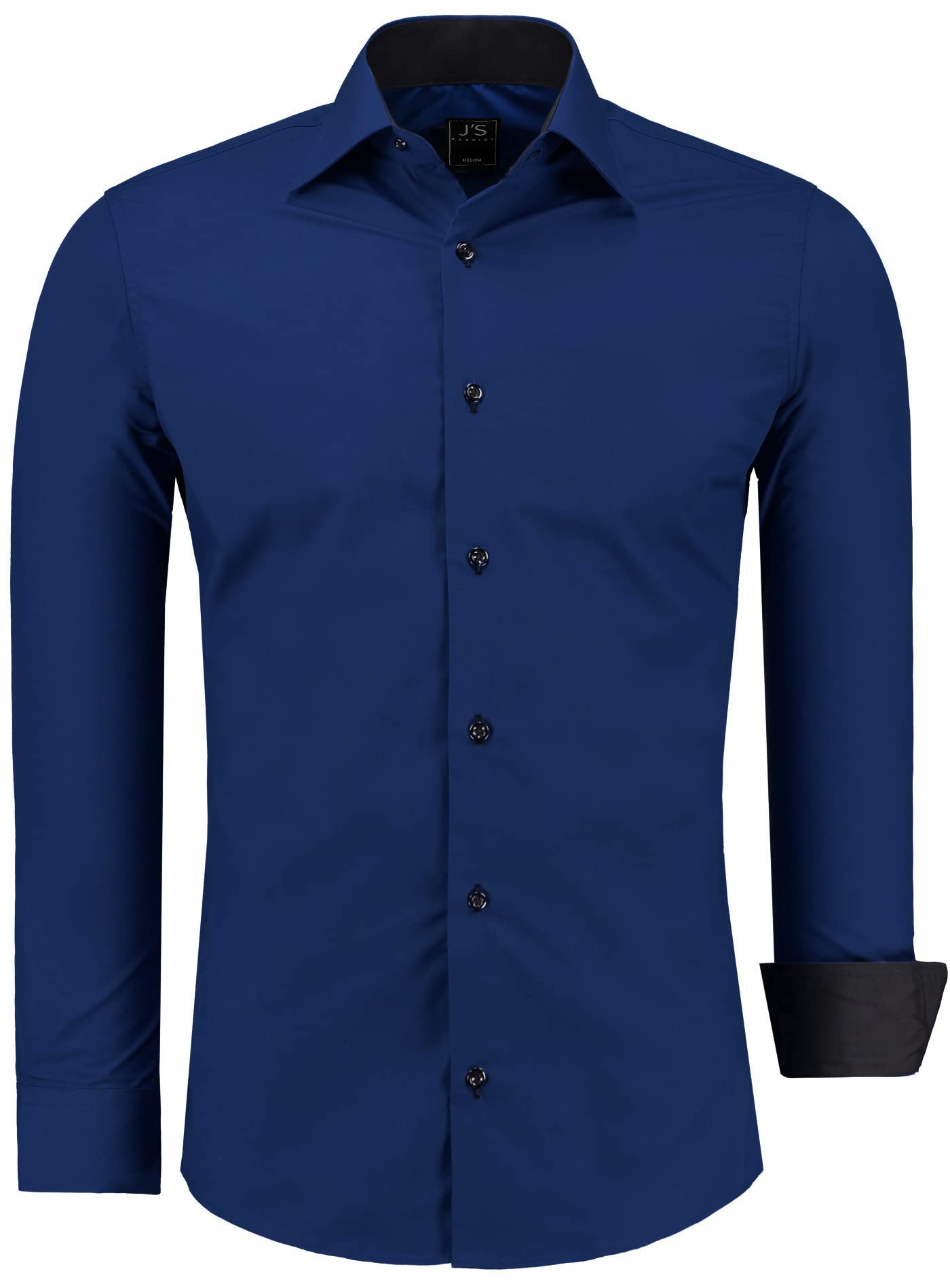 J'S FASHION Camicia da Uomo a Maniche Lunghe, Slim Fit, Facile da Stirare, Taglie UE: dalla S alla 6XL