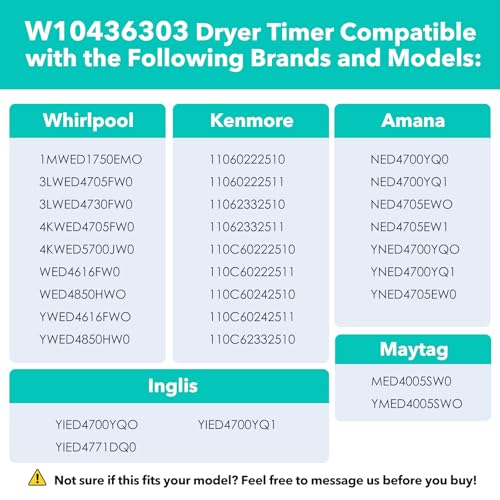 Image of WPW10436303 W10436303 Dryer Timer Replacement, Genuine OEM Quality, Replaces 418-618-20-B5, AP6021393, PS11754717, PS3632909, Fits Whirlpool, Kenmore, Amana, Admiral Dryers, 2-Year Warranty