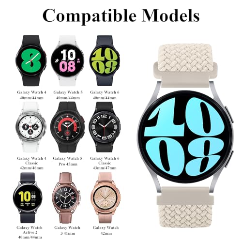 Image of Tobfit Soft Magnet Nylon Watch Strap Compatible for Samsung Galaxy Watch 4 /4 Classic (Watch Not Included), 20mm Smartwatch Nylon Single Loop Woven Band Straps for Men & Women