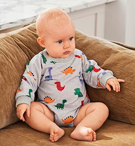 New child Boy Woman Outfits Child Lengthy Sleeve Dinosaur Romper Outsized Sweatshirt Toddler Fall Garments 0-18M 2 51ODToP05wL. AC