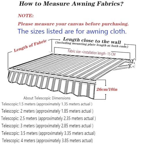 Toile de rechange pour auvent extérieur 4x2m en polyester 280g/m² - 3