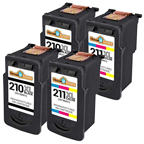 Houseoftoners Remanufactured Ink Cartridge Replacement For Canon Pg-210Xl & Cl-211Xl (2 Black & 2 Color, 4-Pack) #TOP1