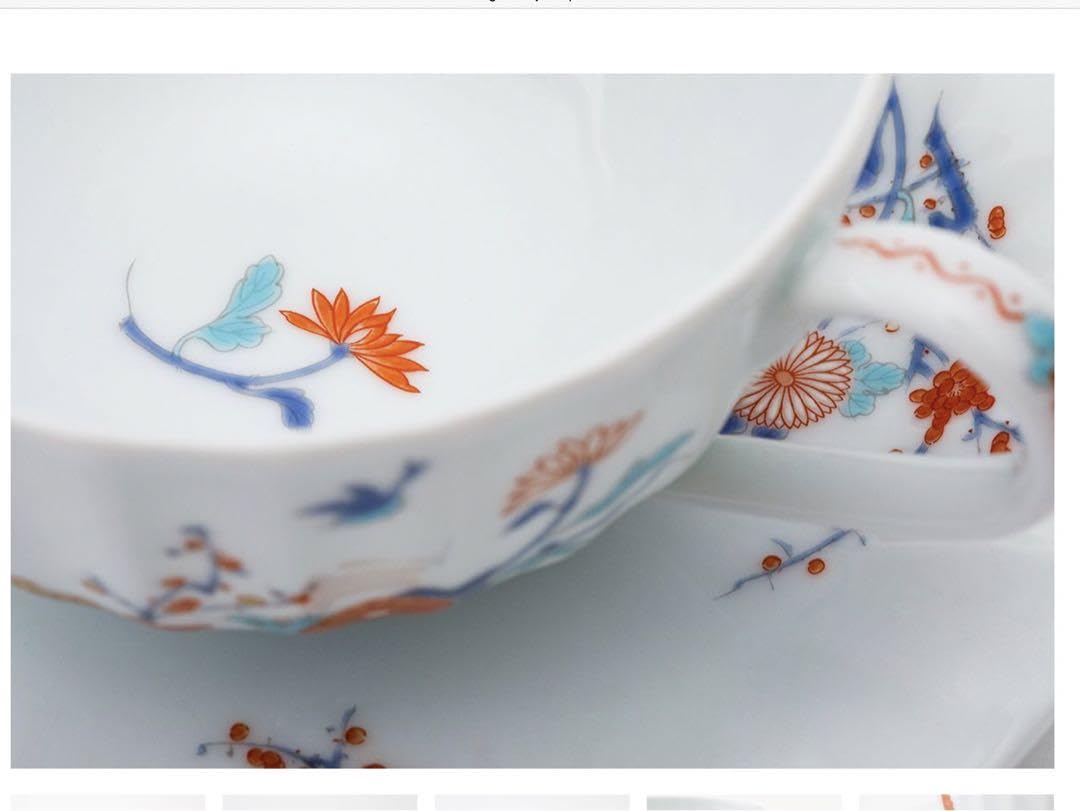 Amazon.co.jp: 深川製磁 色絵花鳥紋 紅茶碗皿 二客 : ホーム＆キッチン