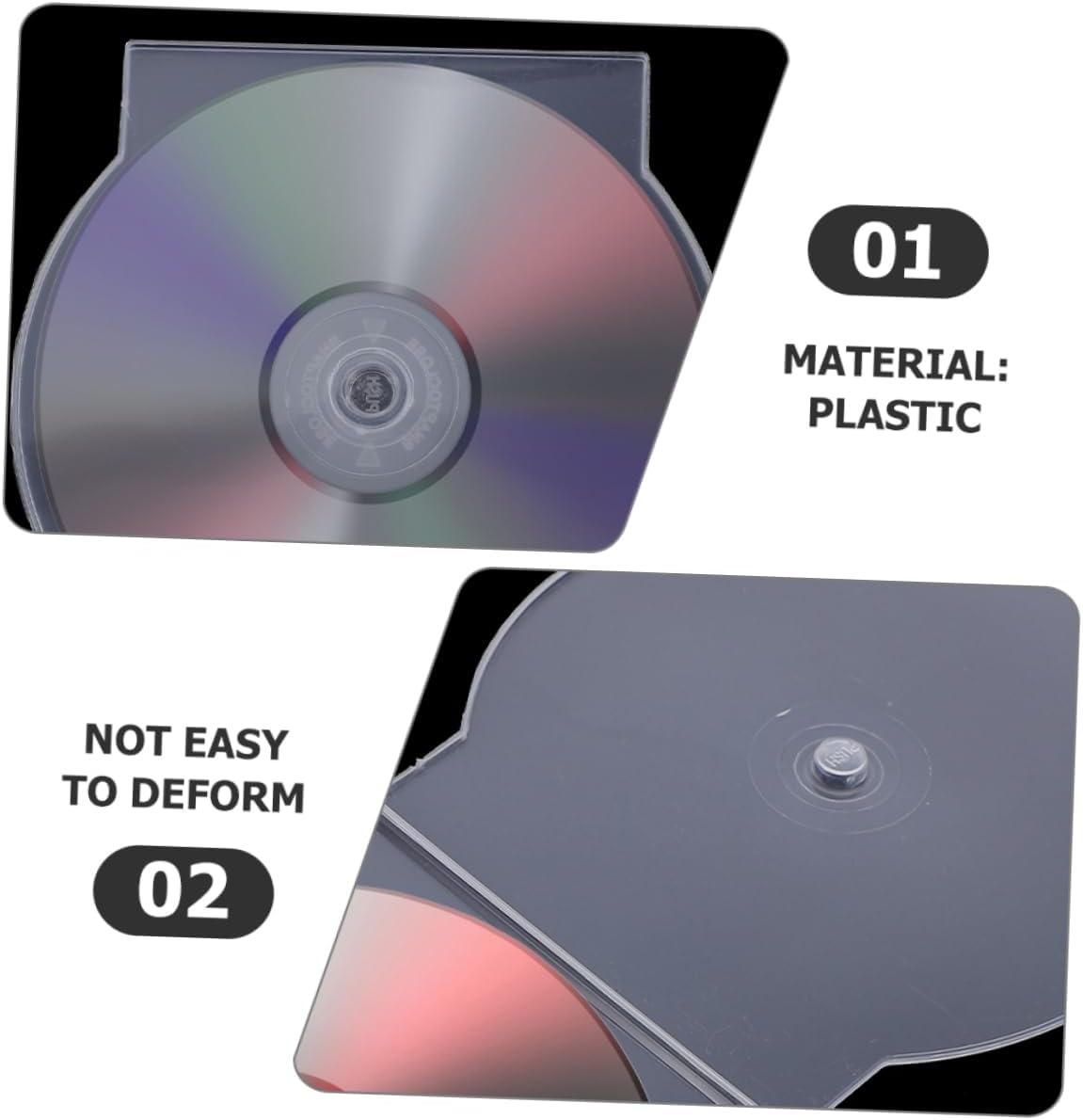 HEALLILY 50Pcs Plastic Cases Transparent Half Storage Holders for Disc Organization for Protection and Storage