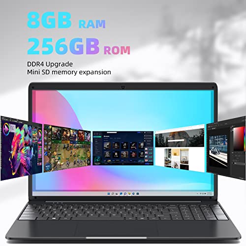 image for SGIN 15.6 Inch Laptop Windows 11 8GB RAM 256GB SSD Celeron Quad-Core U