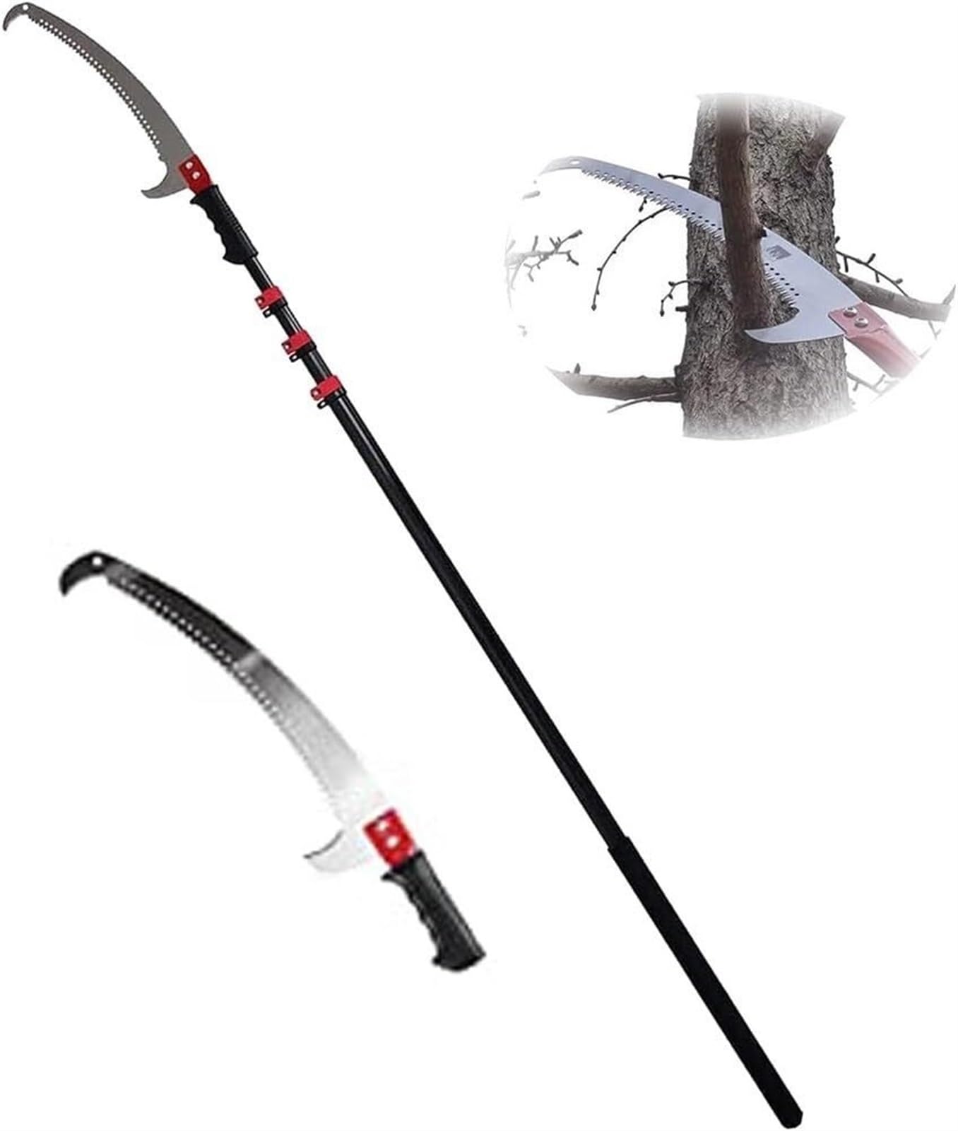 Rohcghc 7.2M/24Ft High Branch Saw, Manual Pole Saws Tree Trimmer With Adjustable, Pruner Saw Extendable Long()