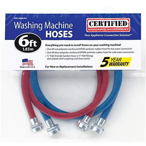 image for Certified Appliance Accessories Washing Machine Hose (2 Pack), Hot and