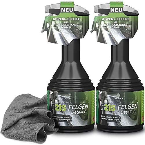 Dr. Wack P21S - 2 panni per cerchioni da 500 ml, puliti, protetti, per una finitura lucida con booster di perle e panno per cerchioni, 300 g/mq, 40 x 40 cm