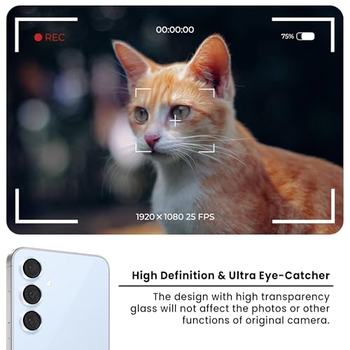 Image of FIRST MART Blue Camera Ring Guard Protector for Samsung Galaxy S24 FE | Tempered Glass with Metal Alloy Rings, HD Clear, Scratch Resistant, Case-Friendly | Pack of 1