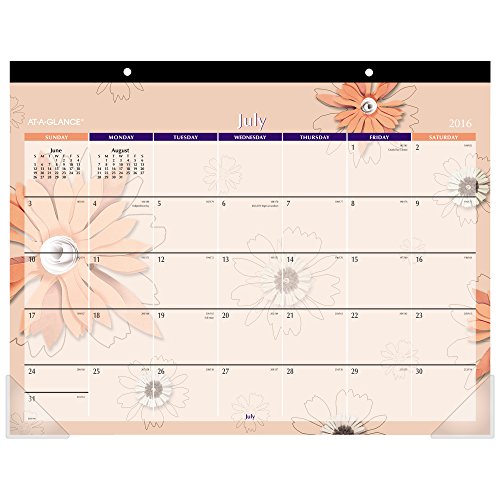 AT-A-GLANCE Academic Year Desk Pad Calendar, July 2016 - July 2017, 21-3/4