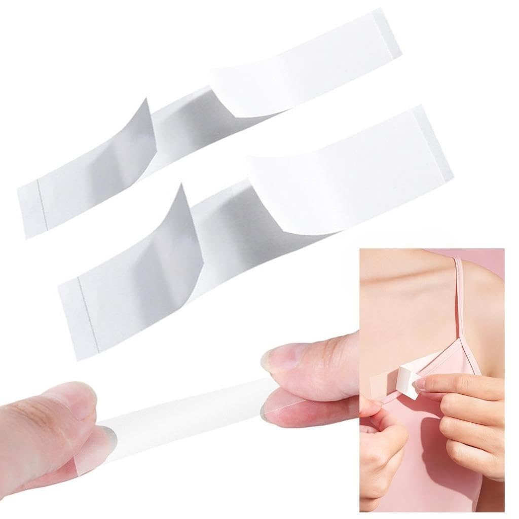 Professional Double Sided Fashion Tape for Clothing & Body - Gentle Skin-Safe Adhesive - All Day Holding Strength Invisible Dress Tape - Clear Fabric Tape for All Skin Tones & Outfits