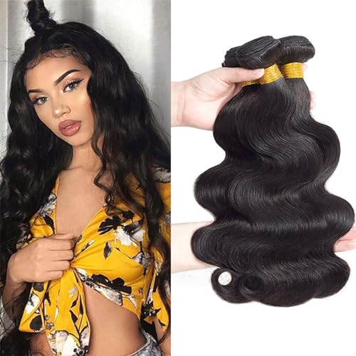 Image of 16A Brazilian Virgin Hair Body Wave 3 Bundles 16 inch 16 inch 16 inch 300g Brazilian Remy Virgin Body Wave Human Hair Bundles 100% Unprocessed Virgin Remy Human Hair Weft Bundles Natural Color