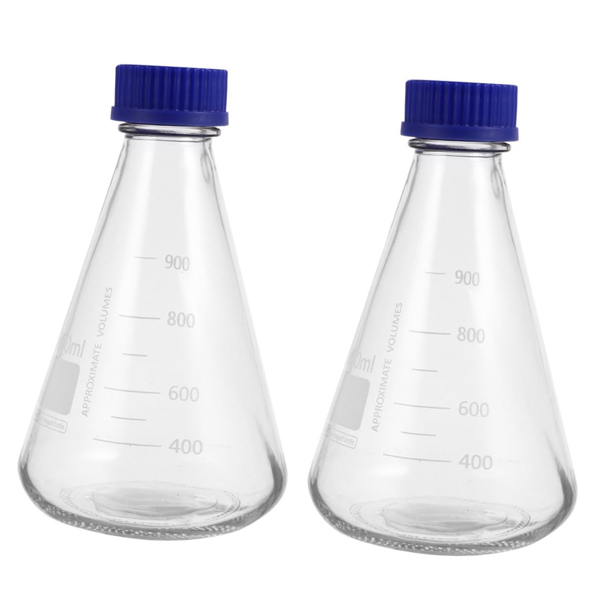 MAGICLULU 2 piezas Frascos de Vidrio Cónicos para Laboratorio con Precisa Material Seguro Uso Educativo y Científico